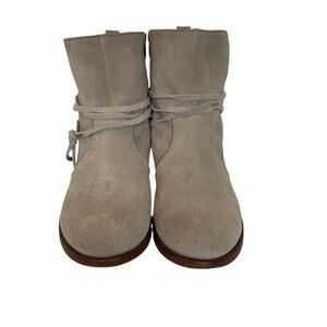 Garnet Hill Gray Suede Ankle Boots